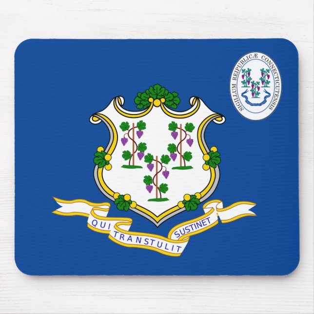 Tapis De Souris Drapeau Connecticut (Devant)
