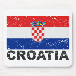 Tapis De Souris Drapeau de cru de la Croatie