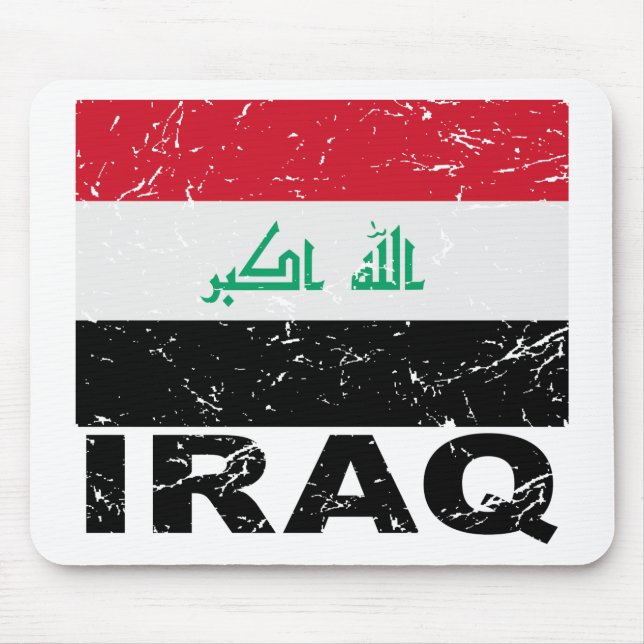 Tapis De Souris Drapeau de cru de l'Irak (Devant)