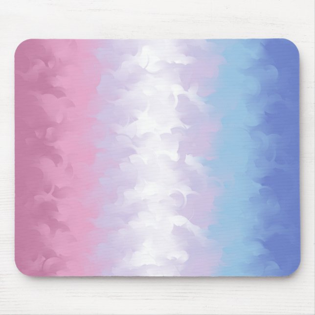 Tapis De Souris Drapeau de fierté bigenre abstrait fluffy pastel b (Devant)