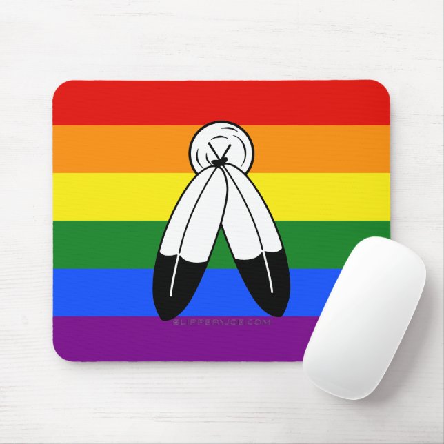Tapis De Souris Drapeau de fierté bispirituelle de SlipperyJoe's s (Avec souris)