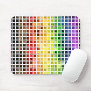 Tapis De Souris Drapeau de fierté gay arc-en-ciel coloré à carreau