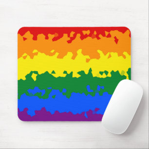 Tapis De Souris Drapeau de fierté gay arc-en-ciel mosaïque abstrai