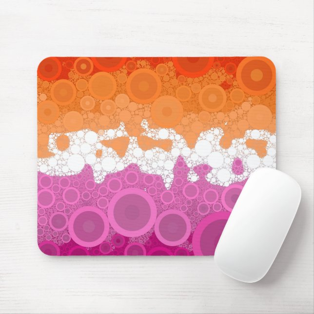 Tapis De Souris Drapeau de fierté lesbienne abstrait     (Avec souris)