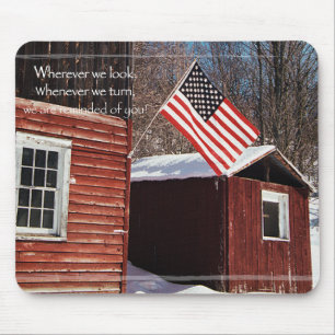 Tapis De Souris Drapeau de grange rappels patriotiques tout autour