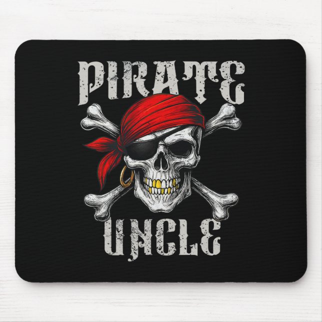 Tapis De Souris Drapeau De Jolly roger De L'Oncle Pirate Et Traver (Devant)