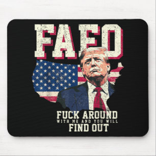 Tapis De Souris Drapeau de la carte américaine Fafo Trump Us