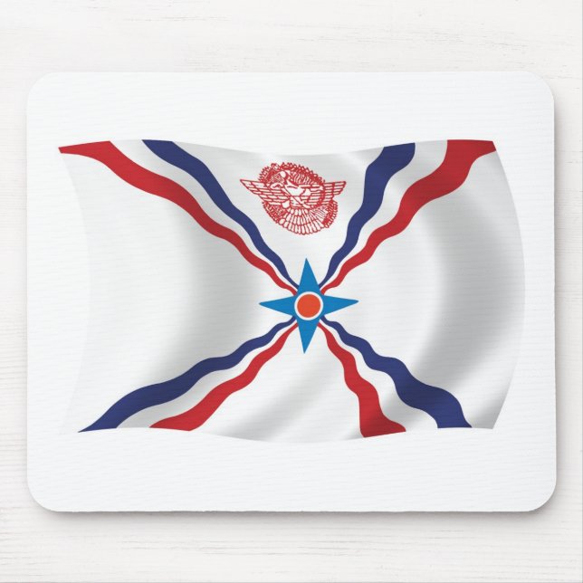 Tapis de souris Drapeau de la nation assyrienne (Devant)