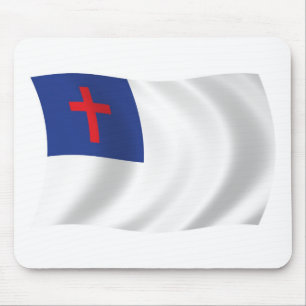 Tapis de souris Drapeau de la religion chrétienne