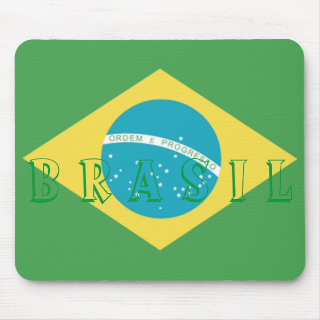 Tapis De Souris Drapeau de la souris brésilienne (Devant)