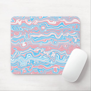 Tapis De Souris Drapeau de la Trans Pride Trippy Boho Super Wavy