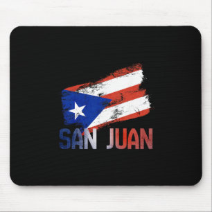 Tapis De Souris Drapeau de la ville de San Juan Porto Rico Vintage