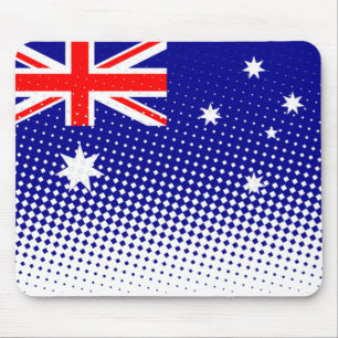 Tapis De Souris Drapeau De L'Australie Avec Effet Halftone