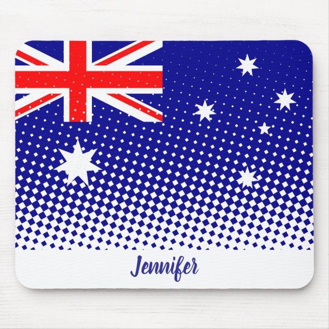 Tapis De Souris Drapeau De L'Australie Avec Effet Halftone Nom Per (Devant)