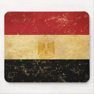 Tapis De Souris Drapeau de l'Égypte Conception Grunge Vintage