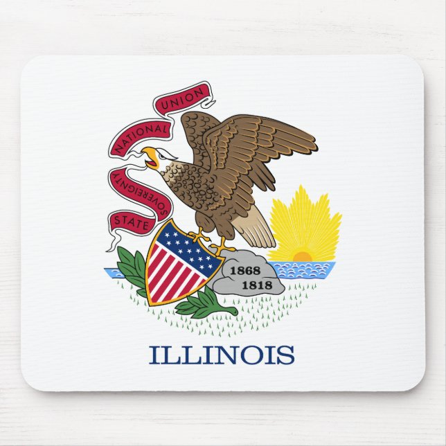 Tapis De Souris Drapeau de l'État de l'Illinois (Devant)