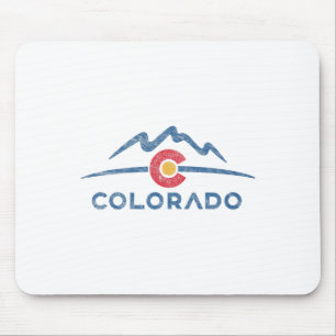 Tapis De Souris Drapeau de l'État du Colorado Montagnes Rocheuses