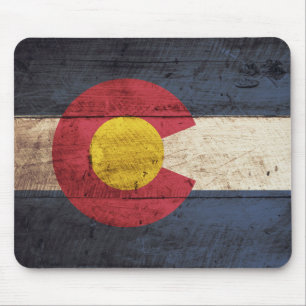 Tapis De Souris Drapeau de l'État du Colorado sur un vieux grain d
