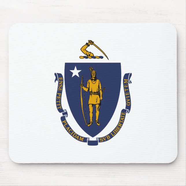 Tapis De Souris Drapeau de l'État du Massachusetts (Devant)