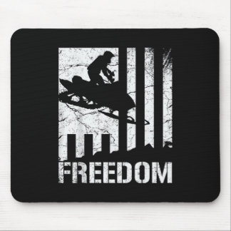Tapis De Souris Drapeau de liberté de motoneige motocyclisme sur n