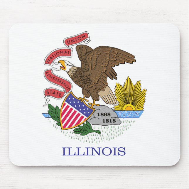 Tapis De Souris Drapeau de l'Illinois (Devant)