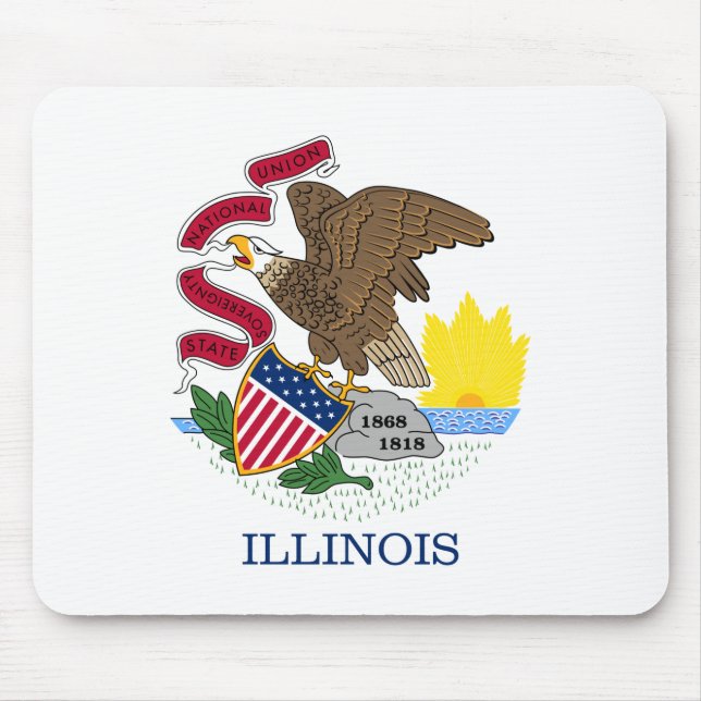 Tapis De Souris Drapeau de l'Illinois (Devant)