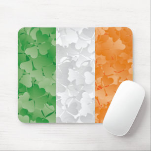 Tapis De Souris Drapeau de l'Irlande avec motif shamrock