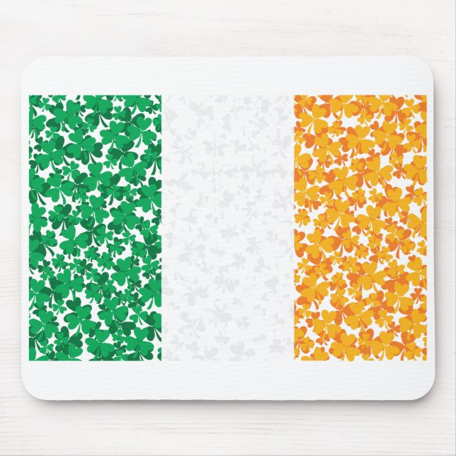 Tapis De Souris Drapeau de l'Irlande Shamrock (Devant)