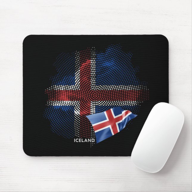 Tapis De Souris Drapeau de l'Islande (Avec souris)