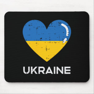 Tapis De Souris Drapeau de l'Ukraine Cœur de poche Amour Ukrainien