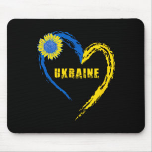 Tapis De Souris Drapeau de l'Ukraine Cœur Vintage Amoureux ukraini