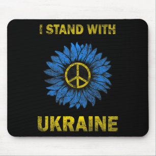 Tapis De Souris Drapeau de l'Ukraine Tournesol Je suis avec l'Ukra