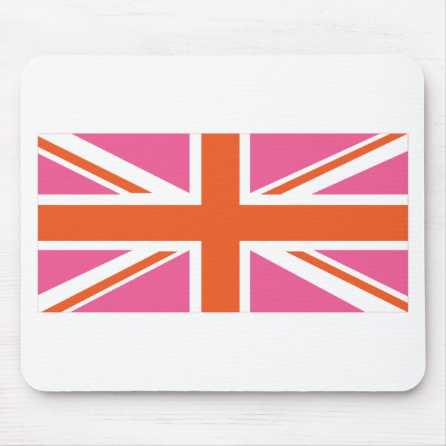 Tapis De Souris Drapeau de l'Union rose et orange (Devant)