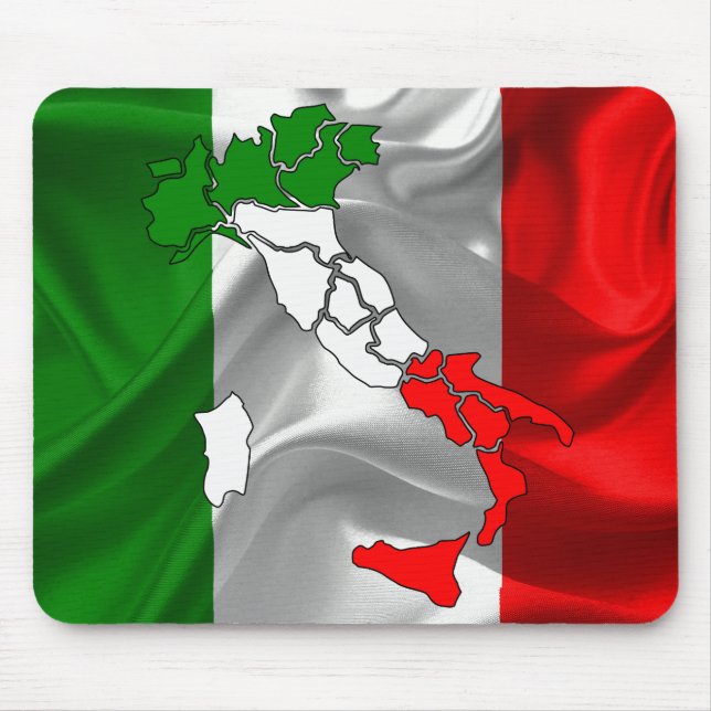 Tapis De Souris Drapeau de ondulation italien (Devant)