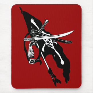 Tapis De Souris Drapeau de pirates vintage, crâne et os croisés Jo