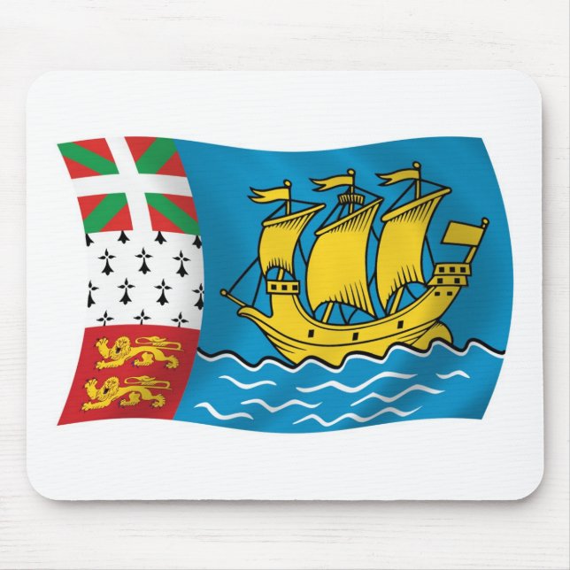 Tapis de souris Drapeau de Saint-Pierre-et-Miquelo (Devant)
