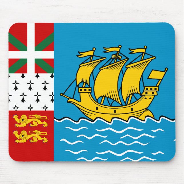 Tapis De Souris Drapeau de Saint-Pierre-et-Miquelon (Devant)