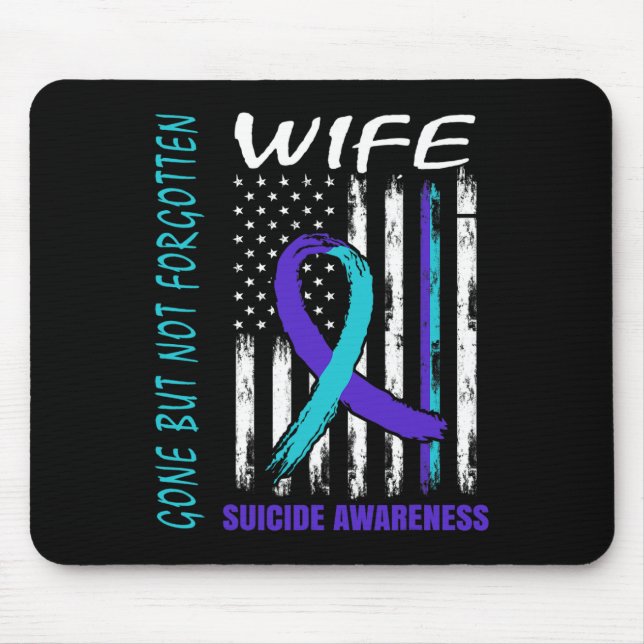 Tapis De Souris Drapeau De Sensibilisation Au Suicide D'Une Femme, (Devant)