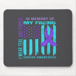 Tapis De Souris Drapeau de sensibilisation au suicide ruban violet