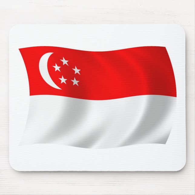 Tapis de souris Drapeau de Singapour (Devant)