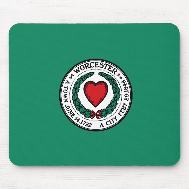 Tapis De Souris Drapeau de Worcester, Massachusetts Souris (Devant)