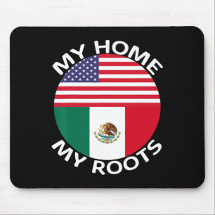 Tapis De Souris Drapeau demi-mexicain demi-américain Usa Mexique R
