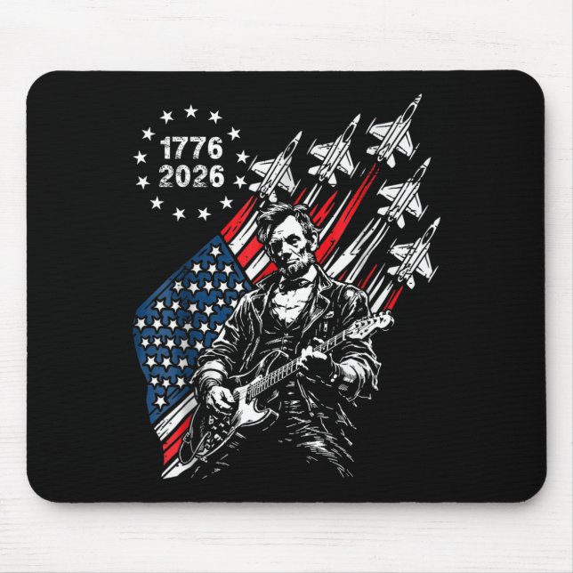 Tapis De Souris Drapeau des avions de combat 250 ans Abe Lincoln j (Devant)