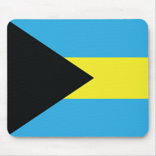 Tapis De Souris Drapeau des Bahamas en bleu, noir et jaune