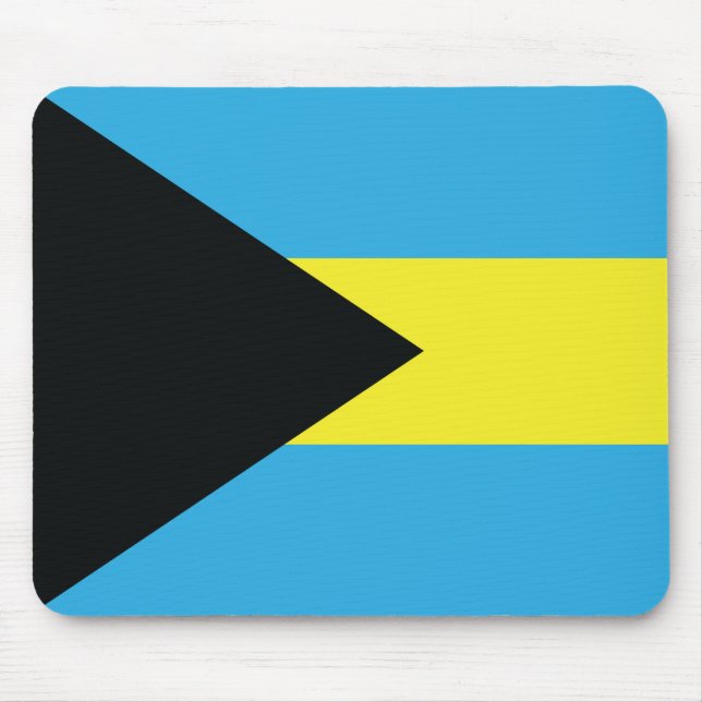 Tapis De Souris Drapeau des Bahamas en bleu, noir et jaune (Devant)