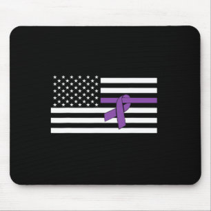 Tapis De Souris Drapeau des États-Unis Violet Ruban Pancréatique C