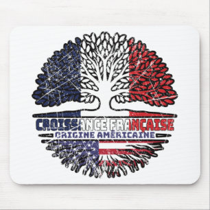Tapis De Souris Drapeau des racines d'arbre de France d'Amérique U