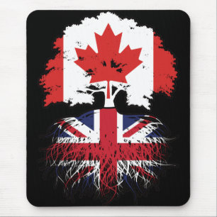 Tapis De Souris Drapeau des racines de l'arbre du Canada britanniq