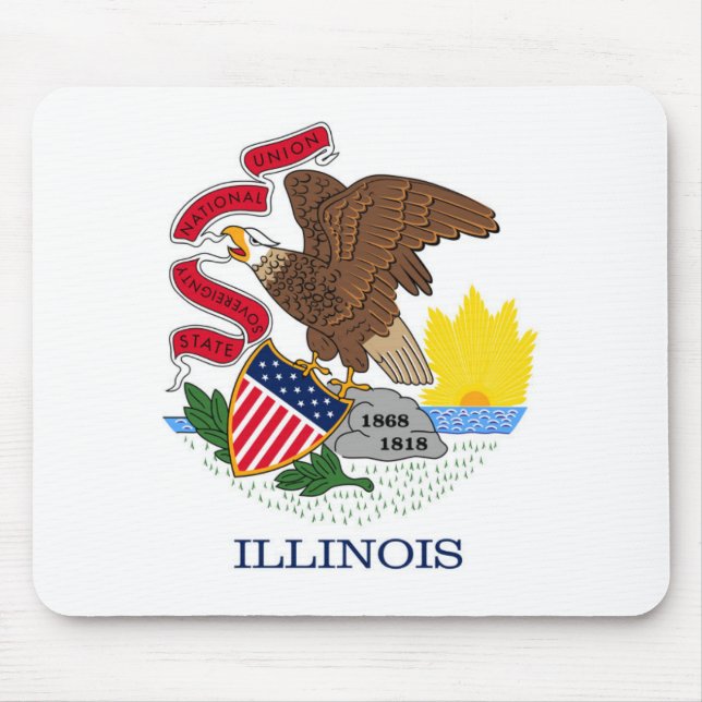 Tapis De Souris Drapeau d'État de l'Illinois, États-Unis (Devant)