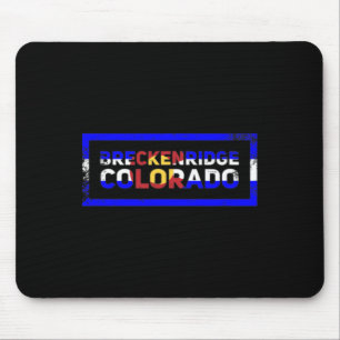 Tapis De Souris Drapeau d'État du Colorado Breckenridge Retro Moun